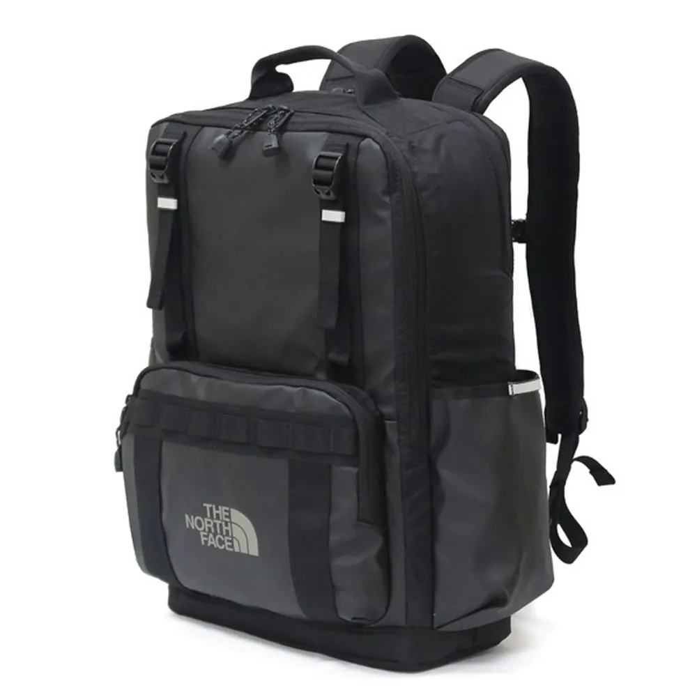 【The North Face】BASE CAMP DAYPACK 多功能大容量雙肩後背包22L_可容16吋筆電(8BK4-BIA 黑瀝灰)