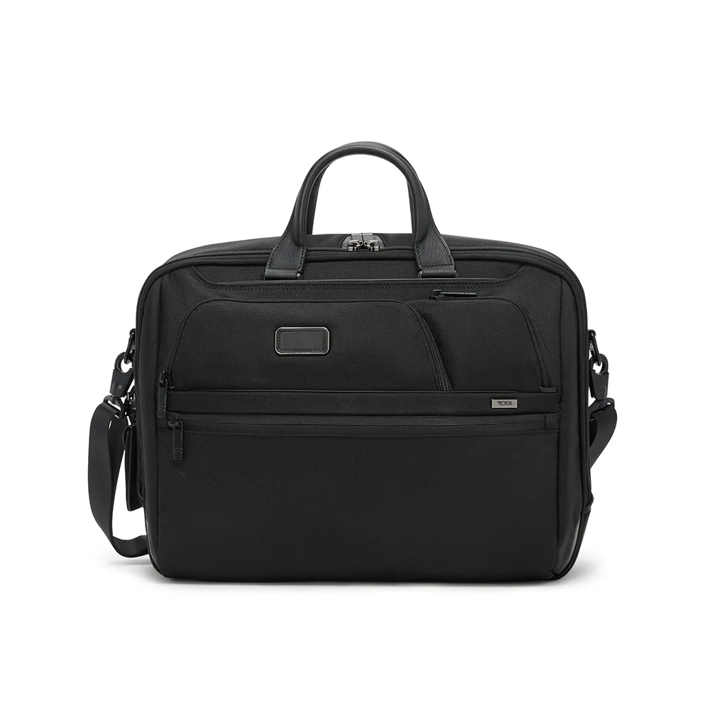 【TUMI】Alpha 大型 17 吋筆電彈道尼龍公事包 - 黑色(TUMI 官方旗艦店)