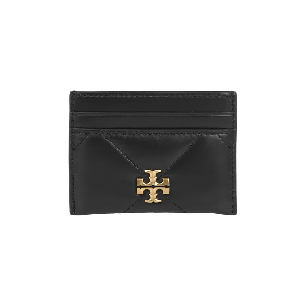 【TORY BURCH】Kira 菱格紋縫線4卡卡片夾/名片夾(黑色)