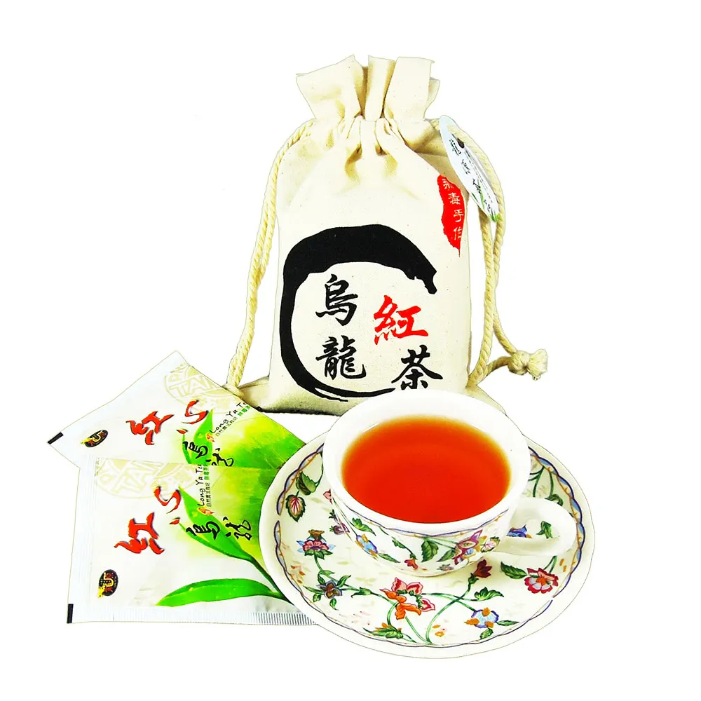【龍源茶品】蜜香紅茶葉茶包8袋組-共96包(3gx12包/1袋;文創棉袋;紅心烏龍紅茶)