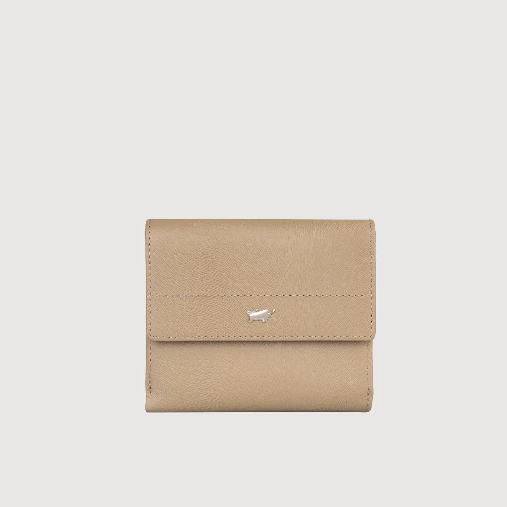 【BRAUN BUFFEL 德國小金牛】依雅娜 8卡兩折短夾-奶茶棕(BF853-404-SVM) 錢包送禮推薦