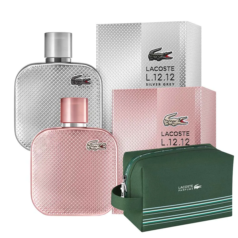 【LACOSTE】經典流光銀灰淡香精/經典流光玫瑰淡香精100ml任選(贈條紋盥洗包.專櫃公司貨)