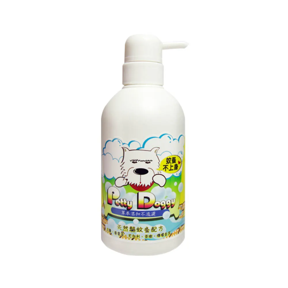 【Petty Doggy】寵物洗毛精天然驅蚊蚤配方 350ml*3入+手作坊紓壓艾草精油淨化皂*1入(體驗組)