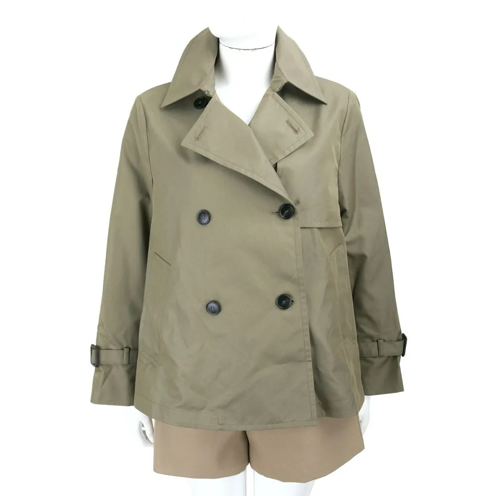 【MaxMara】WEEKEND WKDBIGLIA 雙排釦 防潑水 深綠色短版風衣 外套(義大利精品服)