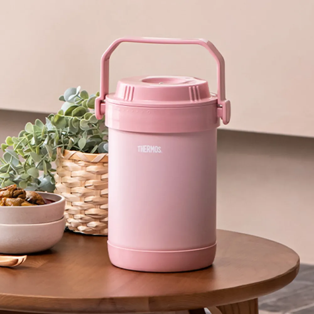 【THERMOS 膳魔師】雪霧玫瑰不鏽鋼真空燜燒提鍋1500ml(RPF-20-RSPK)