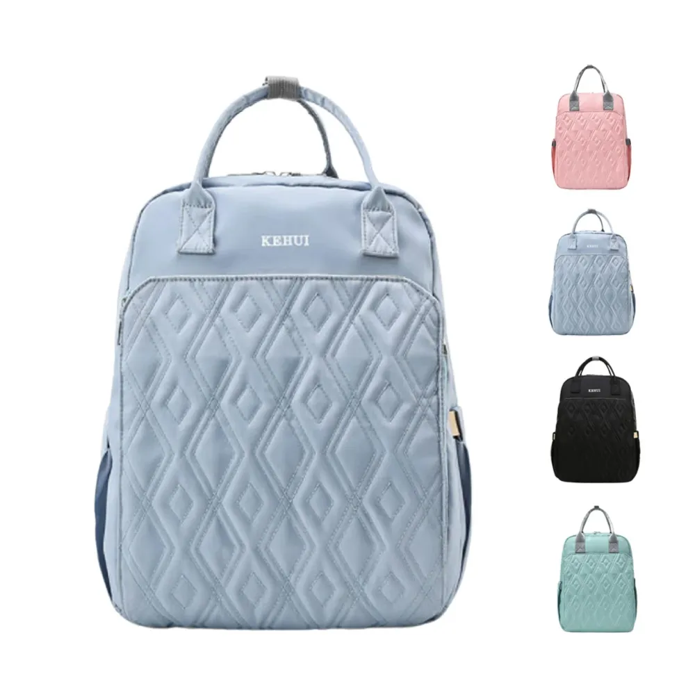 【Rosse Bags】新款大容量立體菱格手提後背媽媽包(現+預  黑色 / 粉色 / 藍色 / 綠