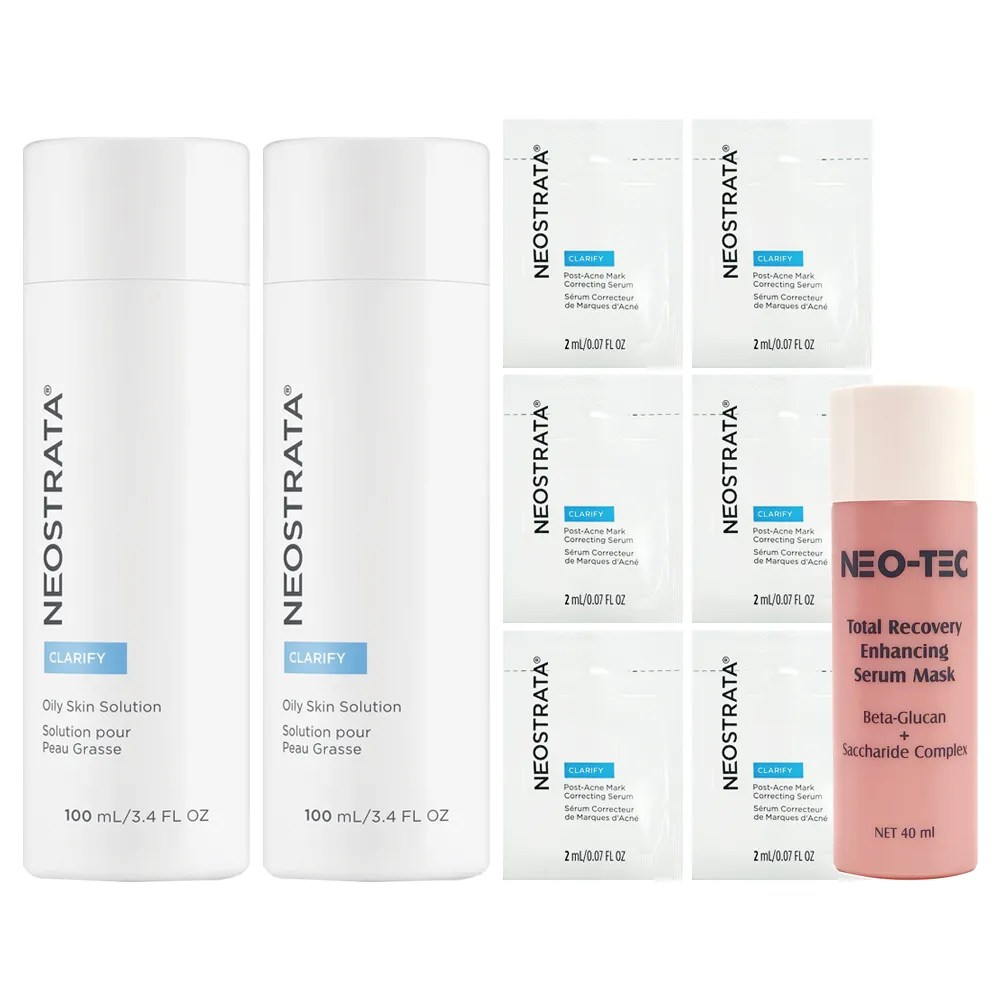 【NeoStrata 妮傲絲翠】即期-油性膚質專用果酸溶液100ml(2入)(贈 四重擊黑2mlX6+葡聚醣美容液40ml)