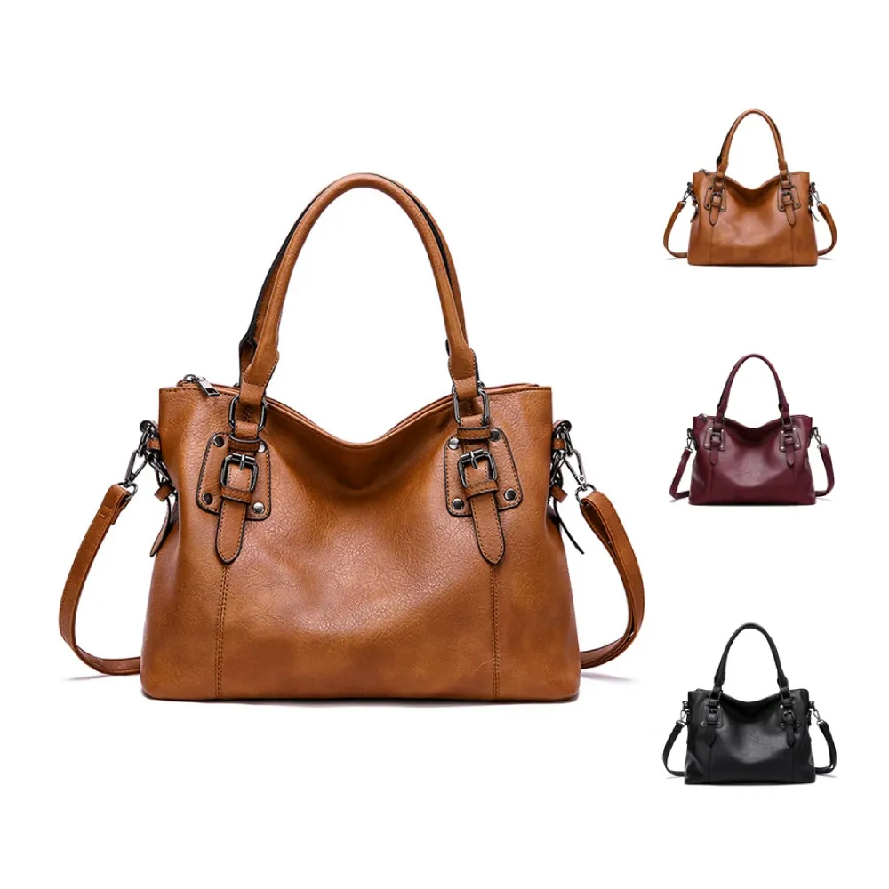 【Rosse Bags】基本款通勤大容量手提肩背包(現+預  棕色 / 紫紅 / 黑色)
