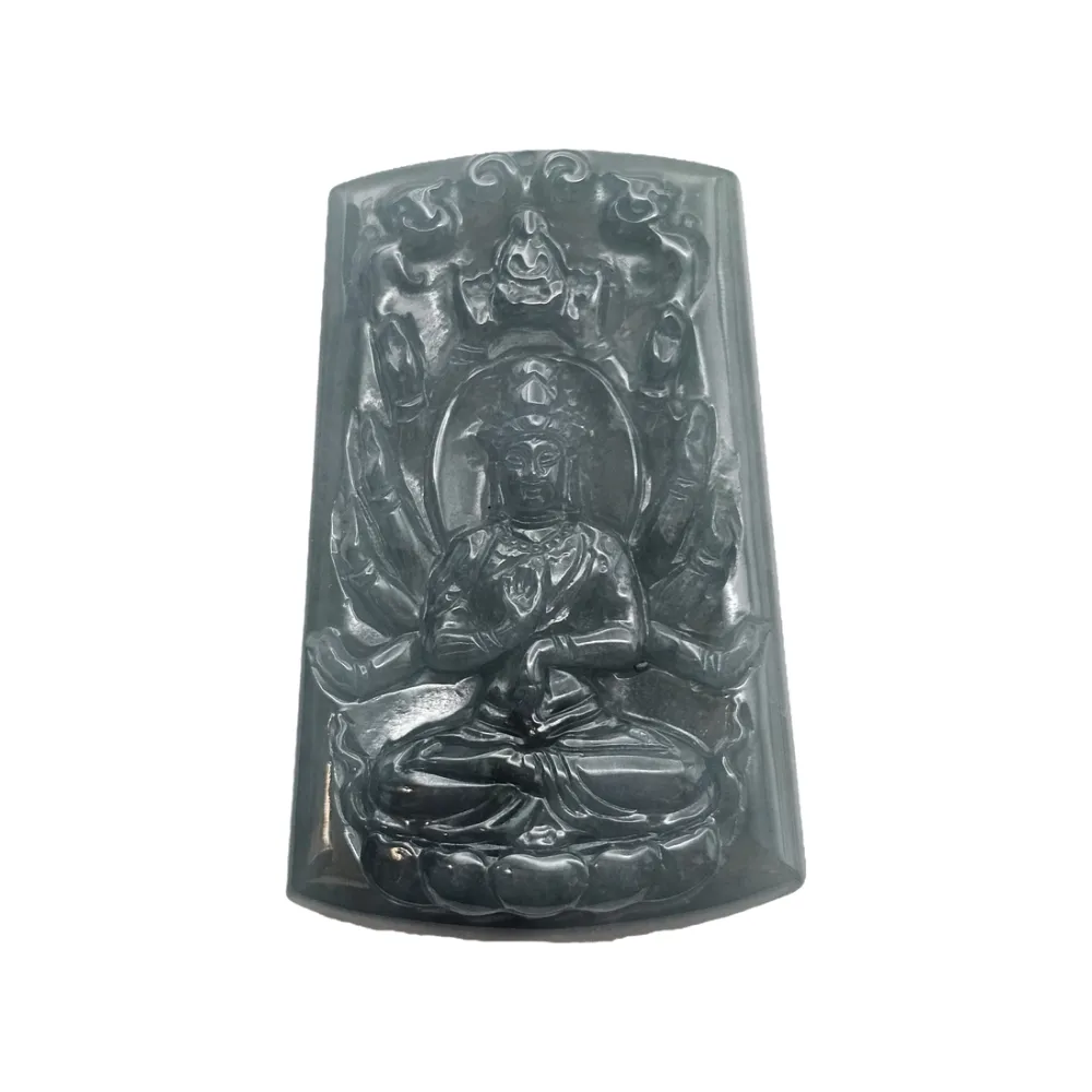 【藏古祥館】翡翠千手觀音 SL05(宗教開運 翡翠 包掛 擺件 吊飾)
