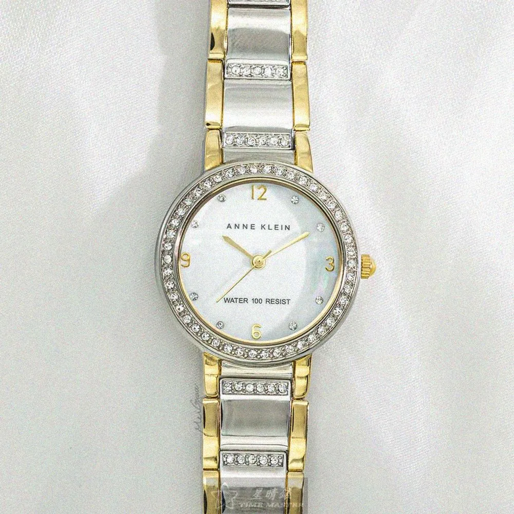【ANNE KLEIN】雙11手錶型號AN00631(銀色錶面銀錶殼金銀相間精鋼錶帶款)