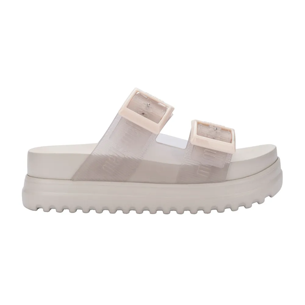 【Melissa】LOGO雙扣帶厚底拖鞋-大童(米色) 防潑水