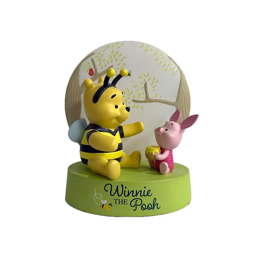 【Enesco】精品家飾 Disney 迪士尼 小熊維尼與小豬小夜燈塑像居家擺飾