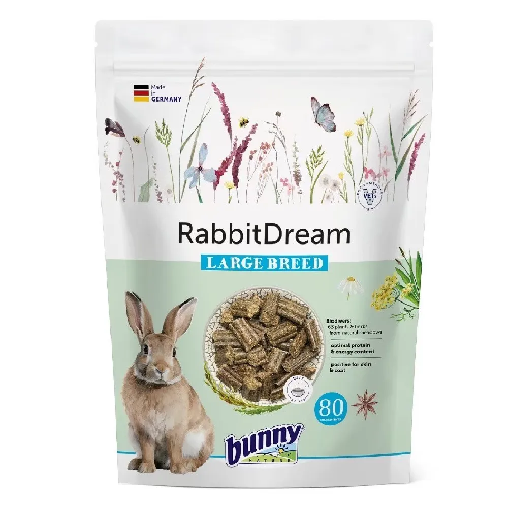 【Bunny Nature 德國邦尼】夢想成兔大顆三柱顆粒-無糖配方1.5kg(80種天然草本植物/無限量餵食)