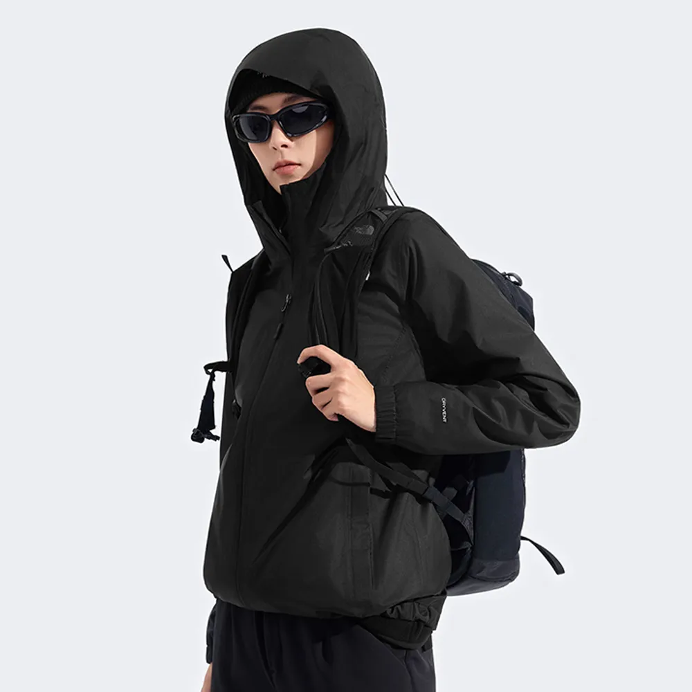 【The North Face】北面女款黑色DryVent防水透氣衝鋒衣|8EYGJK3(外套)