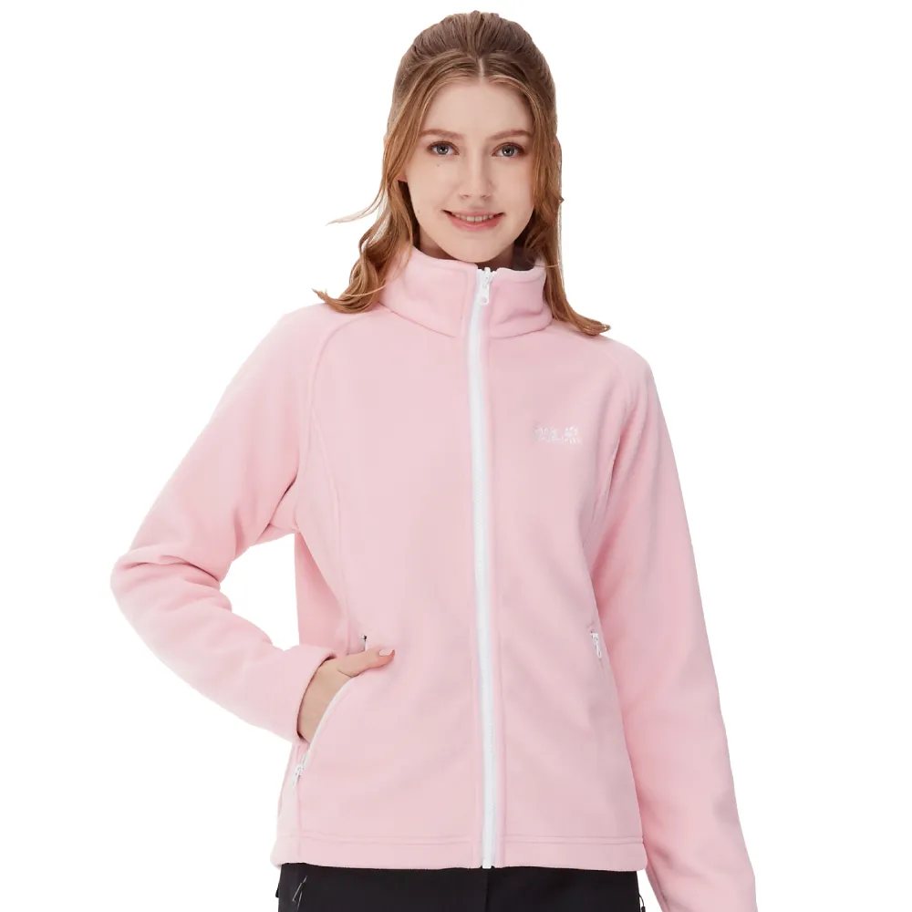 【Jack wolfskin 飛狼】女 撞色刷毛保暖外套 fleece(櫻花粉)