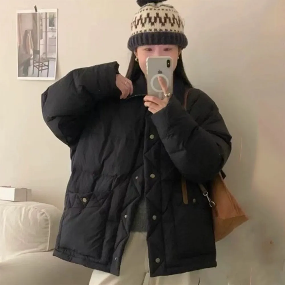 【巴黎精品】頂級真羽絨外套90%鴨絨羽絨衣秋冬外套上衣大碼休閒女裝(翻領減齡學生感4色n1lr33)