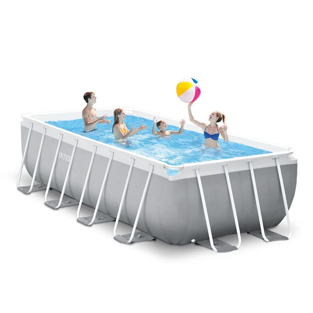 【INTEX】長型框架速搭大型游泳池-附濾水泵488x244x107cm-10874L 適用6歲+(26791)
