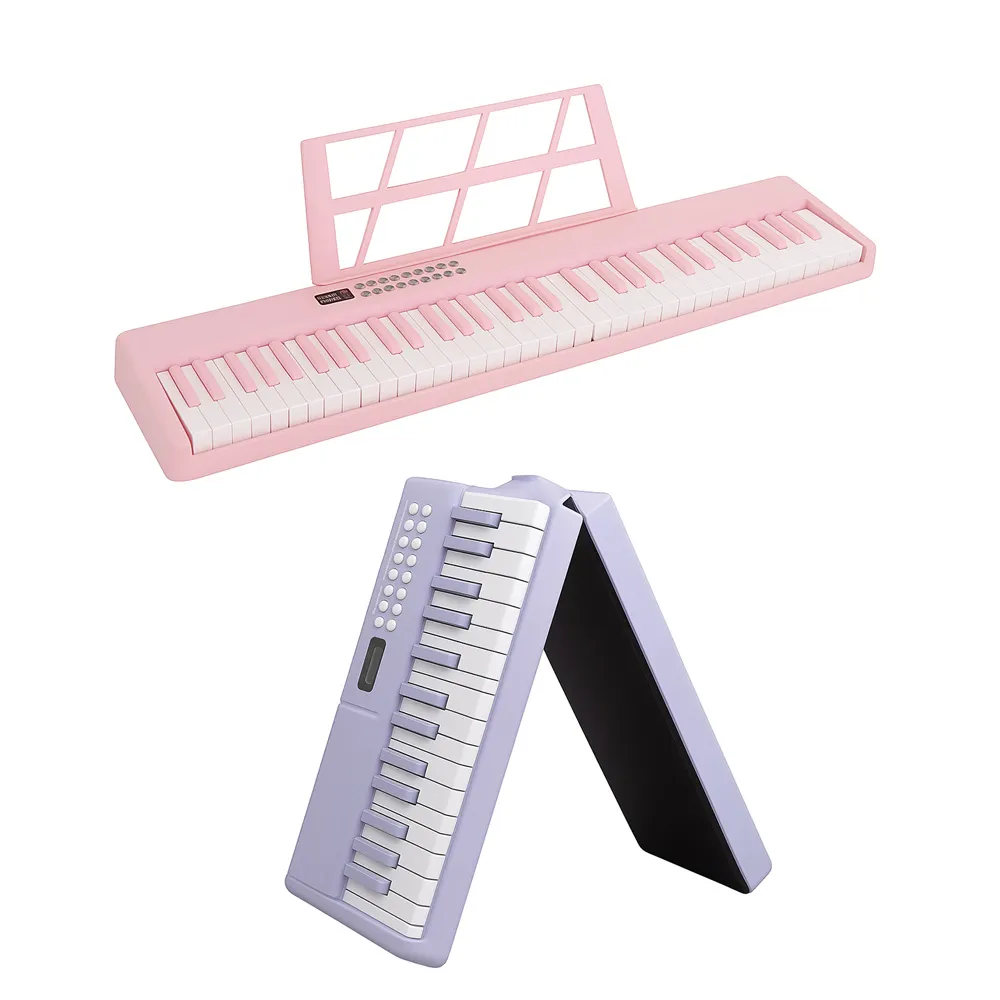 【Octave Baby 八度寶貝】力度感應MIDI+跟彈燈61鍵折疊式電子琴(折疊電子琴 兒童教學玩具 學琴練琴)