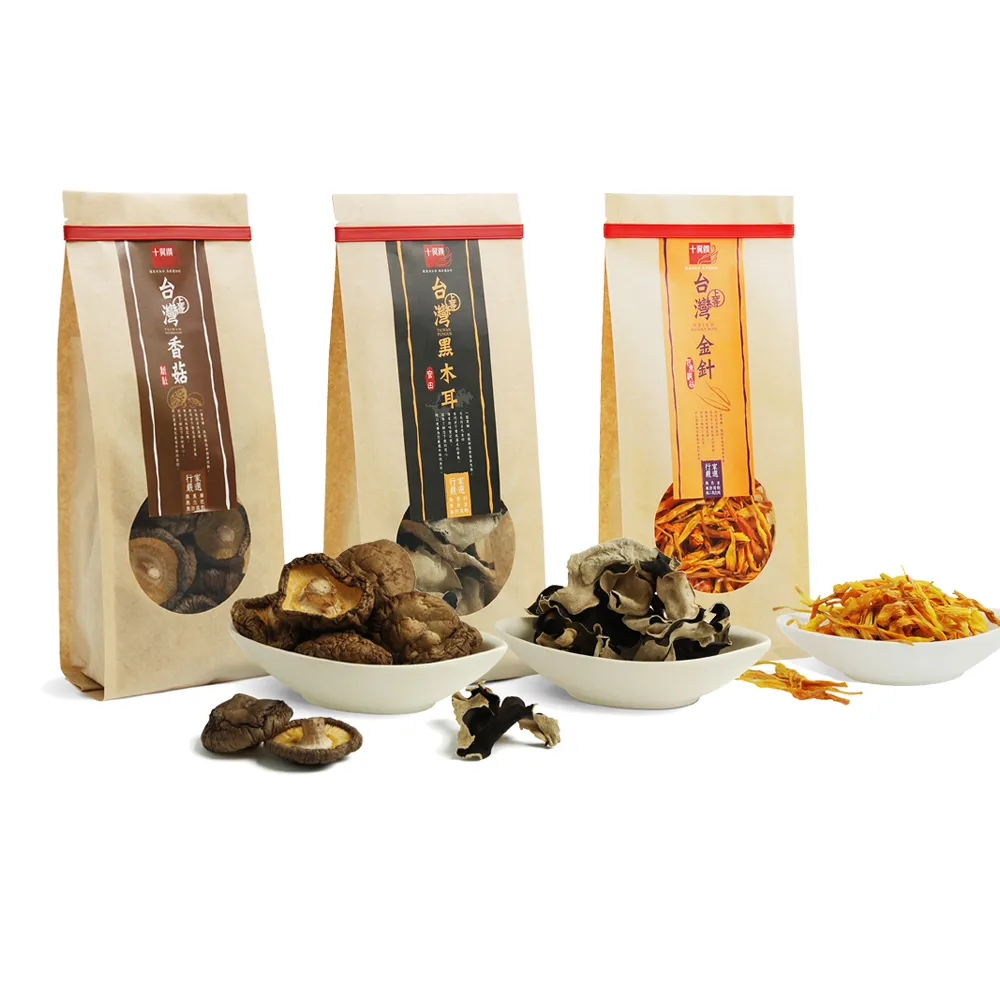【十翼饌】上等台灣原產乾貨組 x3組(新社香菇100g+黑木耳70g+金針70g)