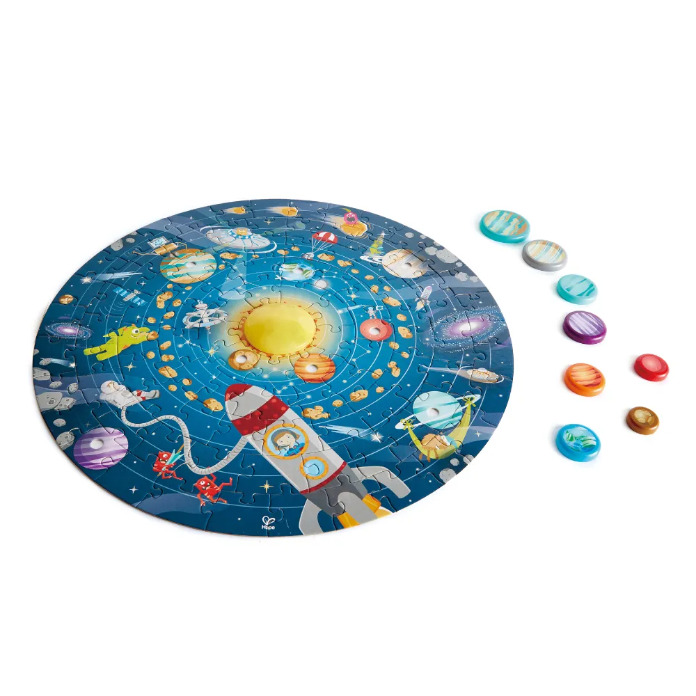 【Hape】神秘的太空LED燈光拼圖(益智遊戲/拼圖/木製玩具/木頭玩具)