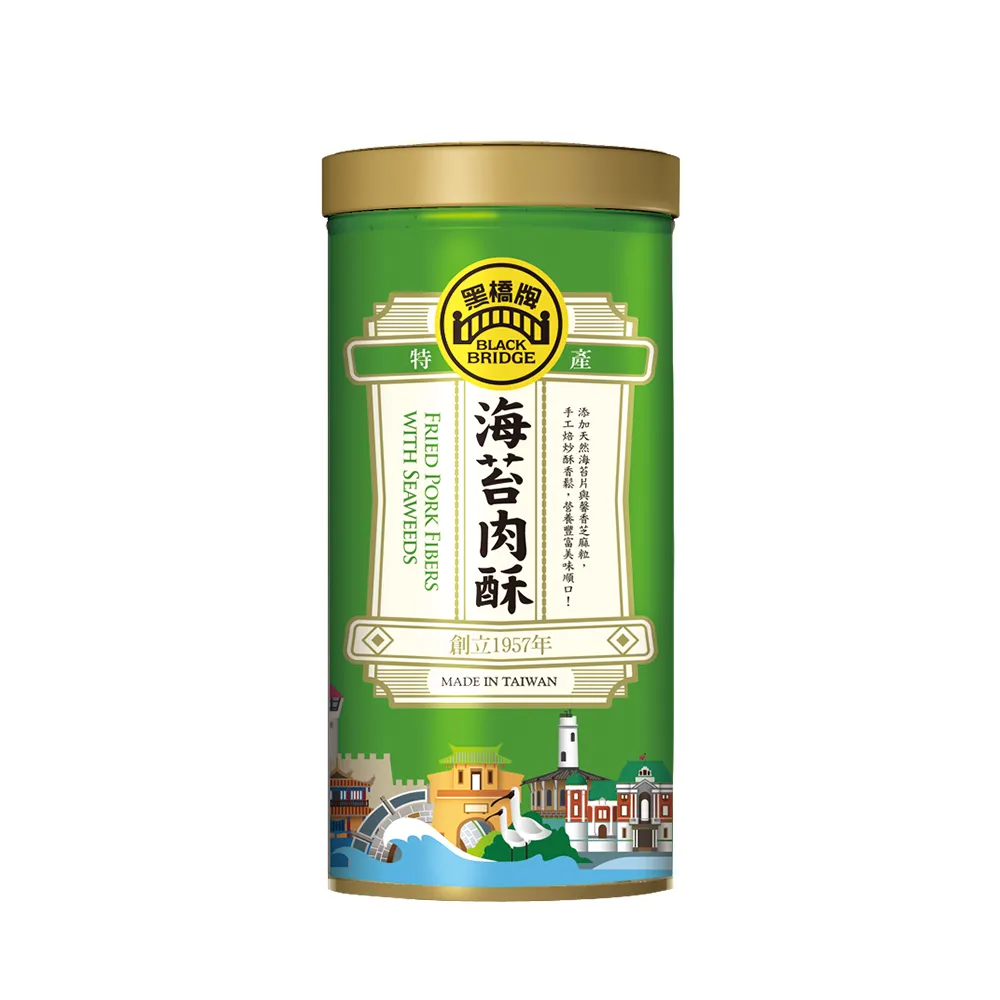 【黑橋牌】海苔肉酥大罐裝2罐組(240gX2罐/台灣豬肉/無色素防腐劑/伴手禮/送禮)