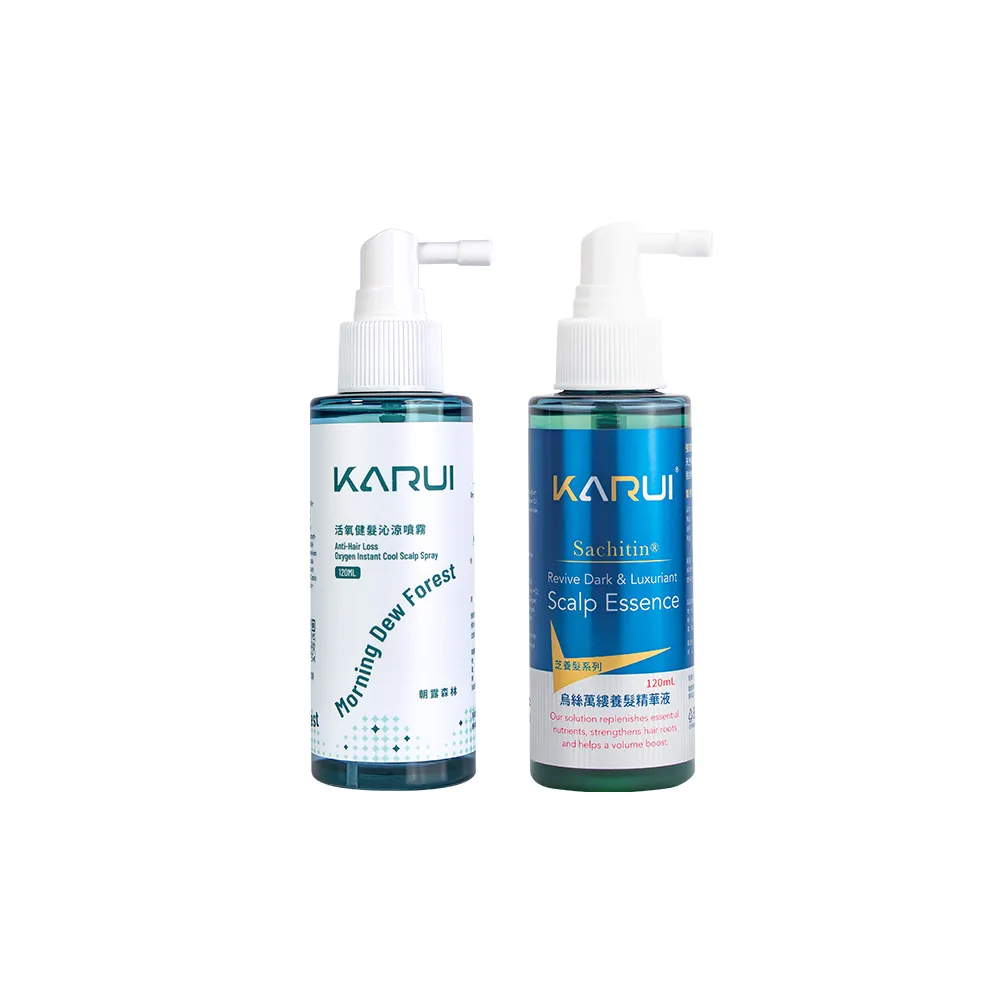 【Karui 卡洛伊】養髮液+健髮涼感噴霧組(120mlx2入)醫師推薦、檢驗報告雙重保證