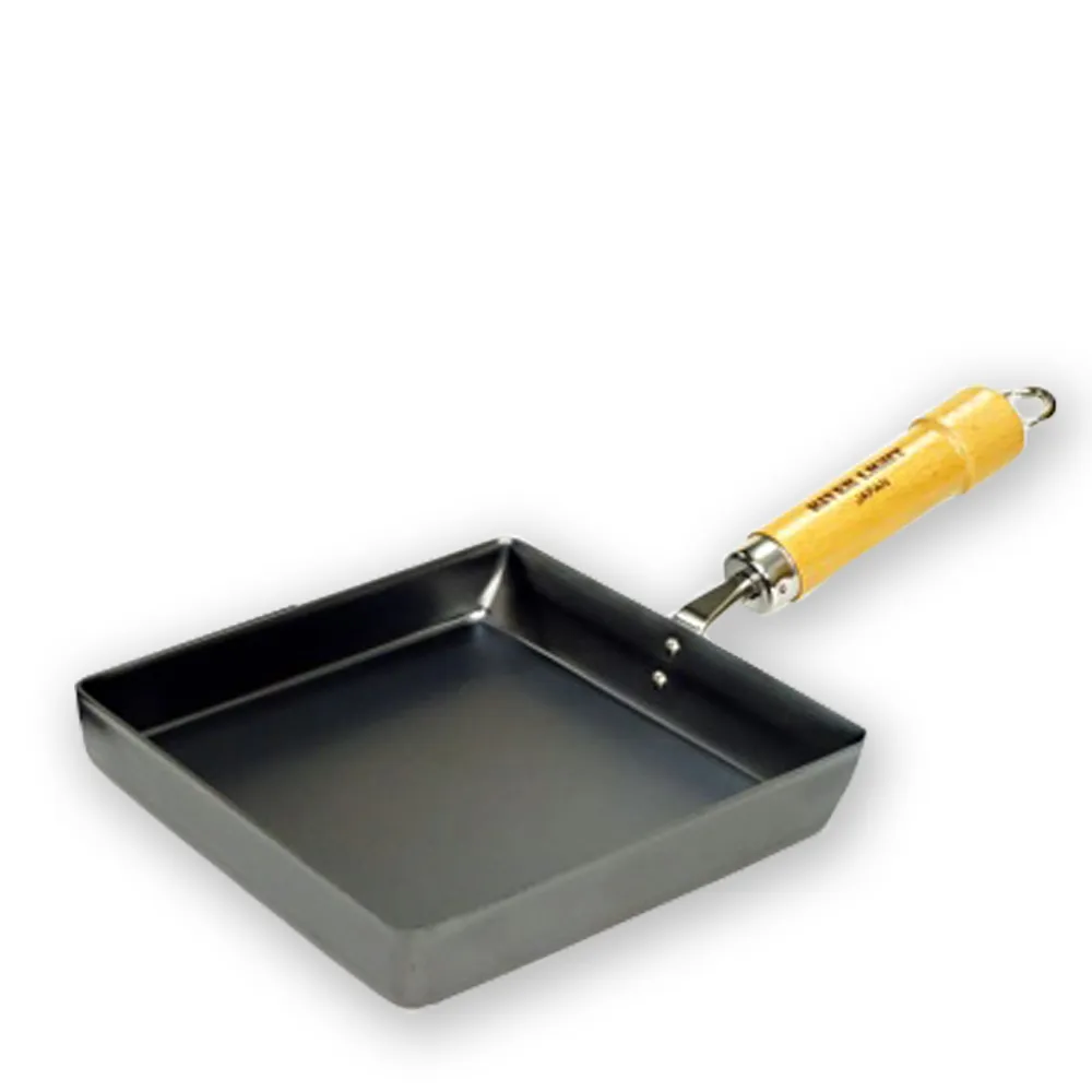 【PREMIUM 極】日本製窒化鐵玉子燒調理鍋18x18cm 大型(不易生鏽無塗層極鐵鍋/極PREMIUM系列)