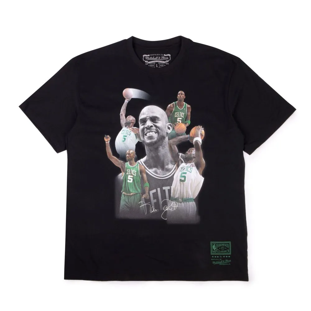 【MITCHELL & NESS】NBA Kevin Garnett Collage Tee 賽爾提克 黑 上衣 T恤 球衣