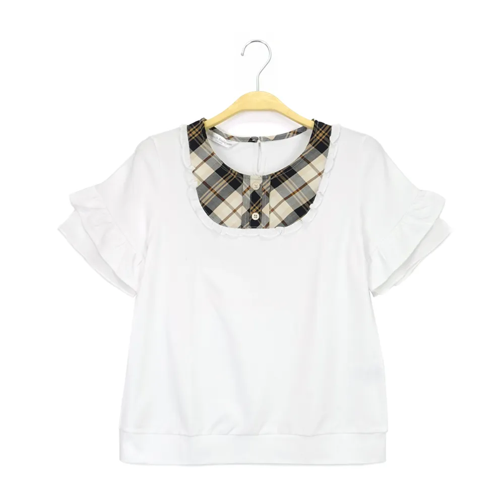 【Kinloch Anderson】圓領荷葉袖造型短袖上衣 金安德森女裝(KA0885302)