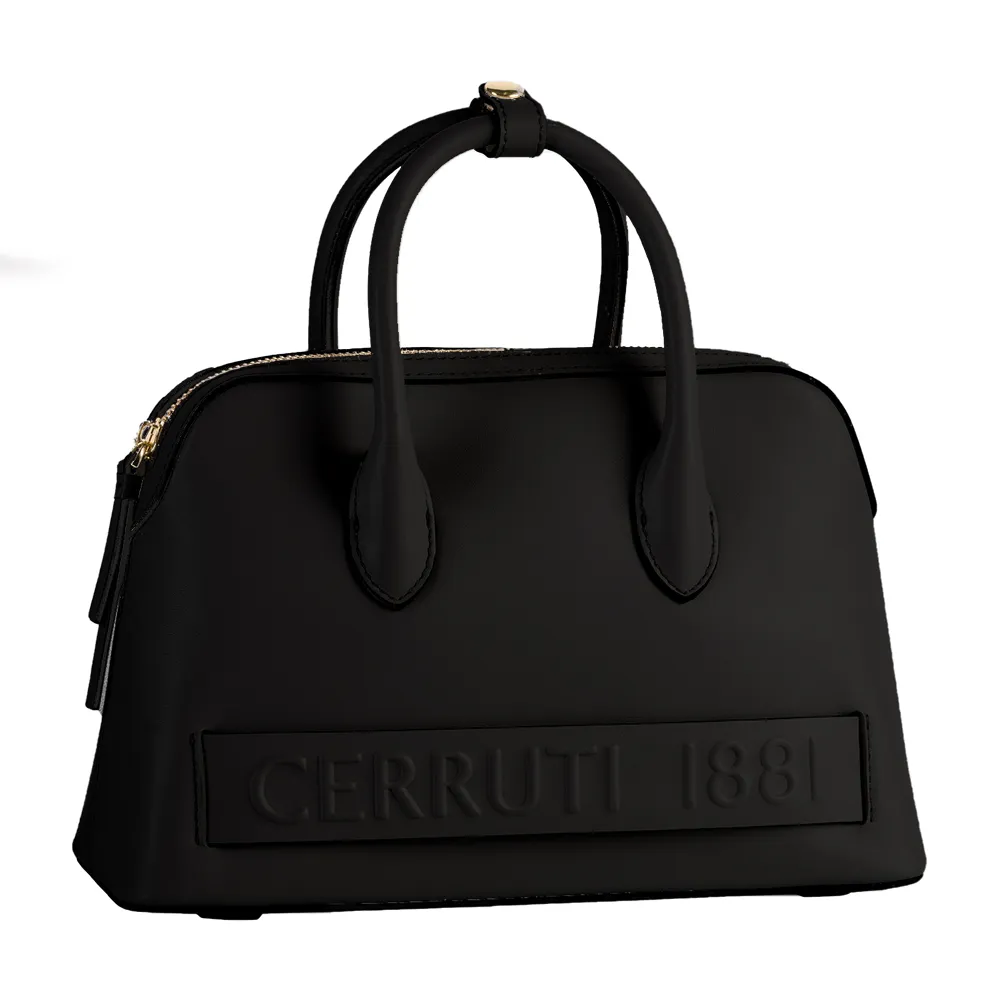 【Cerruti 1881】限量2折 義大利原裝進口 頂級小牛皮手提包 CEBA04263M 全新專櫃展示品(黑色)