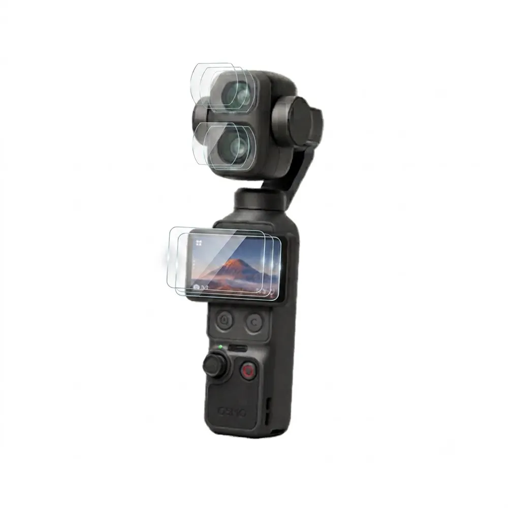 【deerekin】DJI Osmo Pocket 4P 雙鏡頭+主螢幕 鋼化貼 保護貼(3組入/共有9片)
