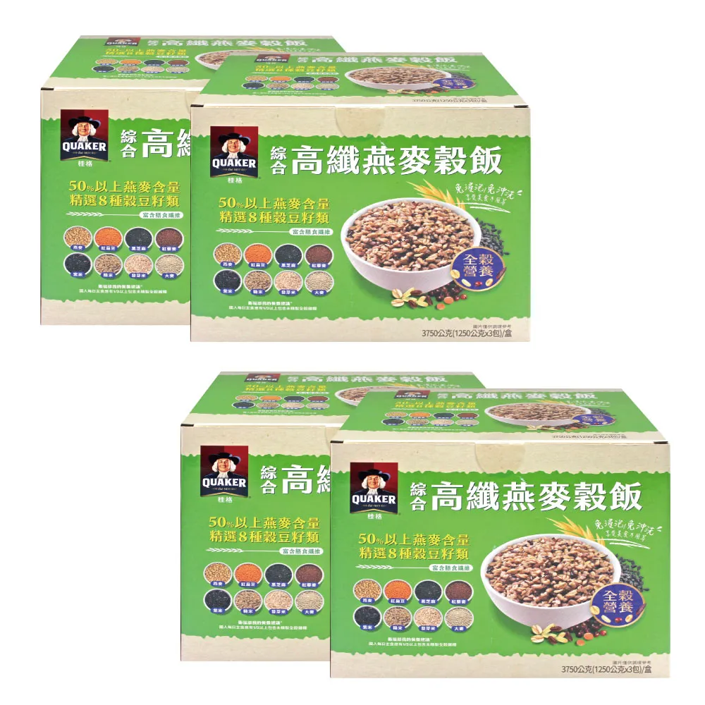 【美式賣場】桂格 綜合高纖燕麥穀飯1.25kg*3包x4箱