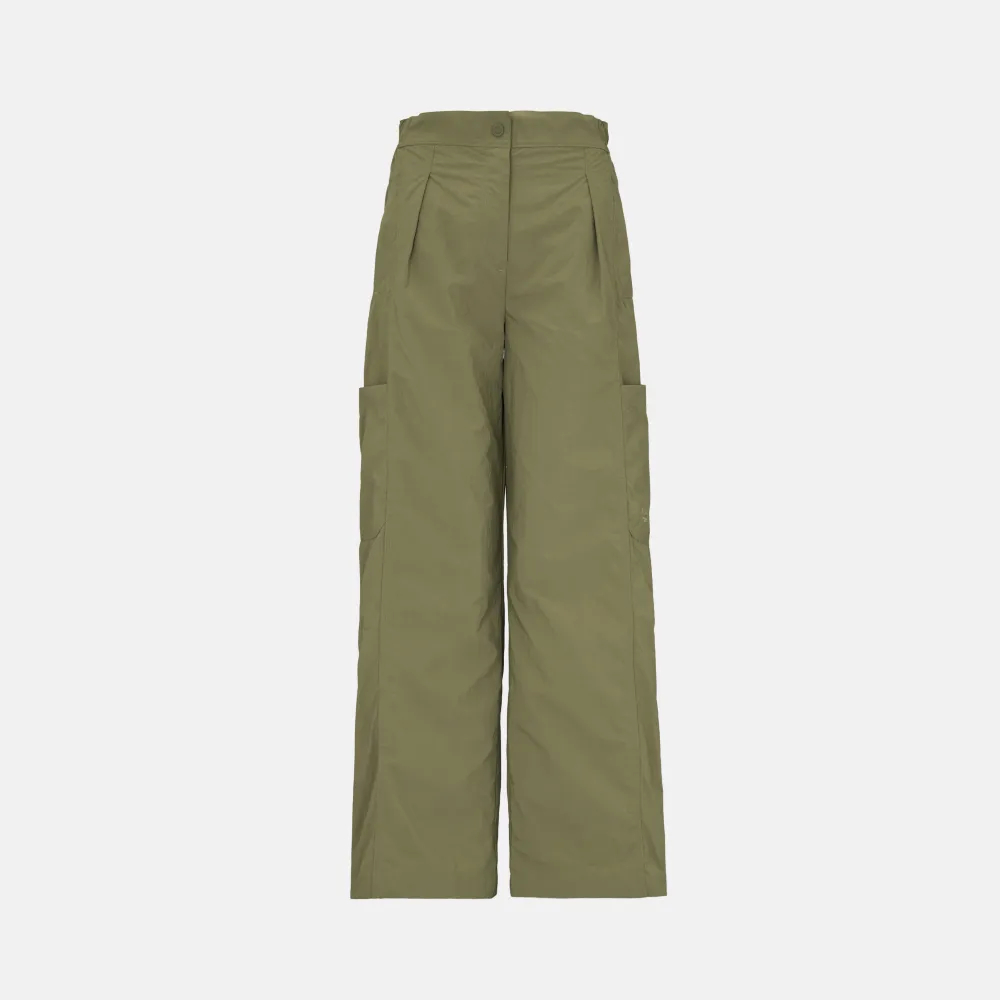 【Timberland】女款灰綠色寬版機能長褲(A42JF590)