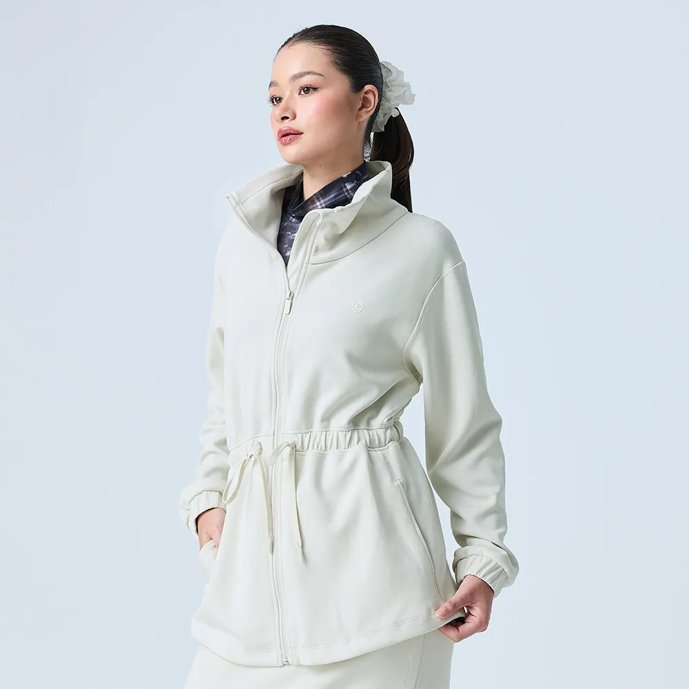 【YUANDONGLI 元動力】莫代爾空氣層立領長版外套(白;S-L;4254334006)