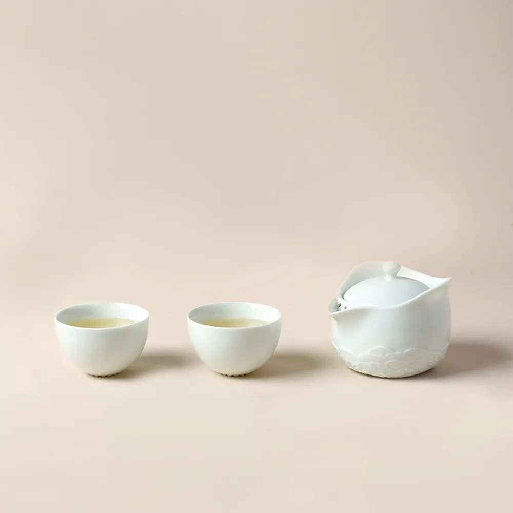 【LohasPottery 陸寶】淩波自在茶組-影青(一壺兩杯 共享好茶)