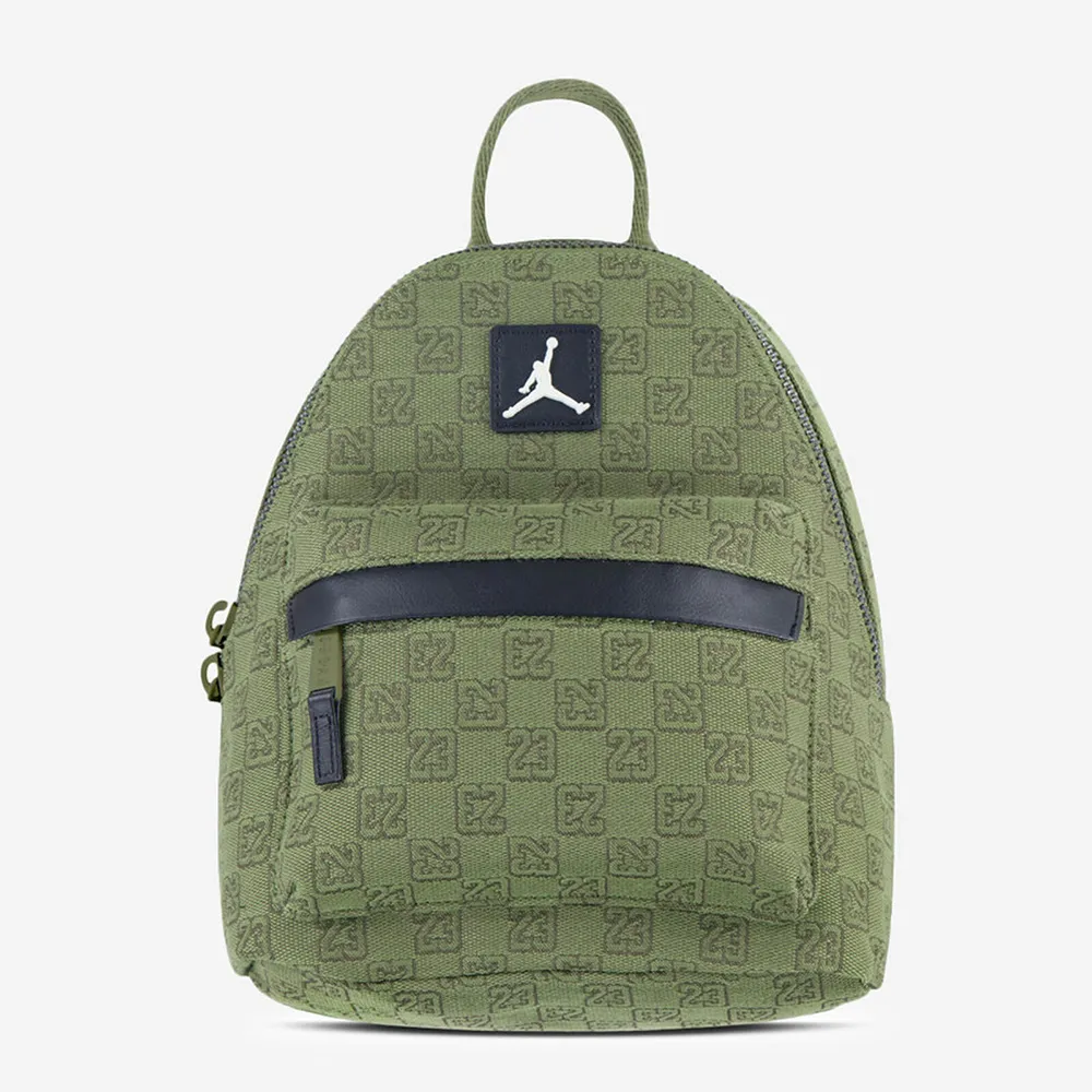 【NIKE 耐吉】JORDAN MONOGRAM MINI BACKPACK 滿版字23 小後背包 綠色(7A0761-EF9)