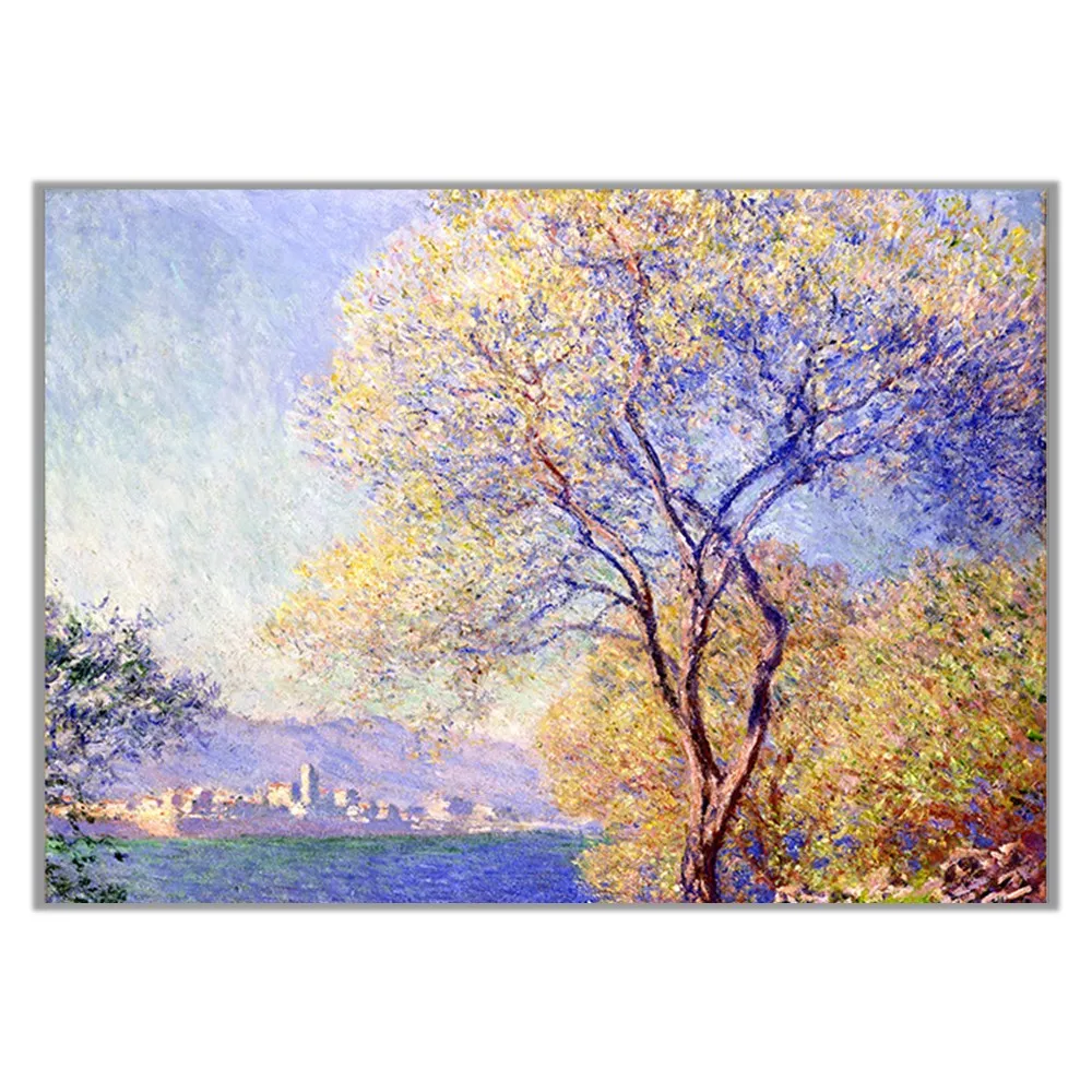 《安地比斯的早晨》莫內Monet．印象派畫家 世界名畫 經典名畫 風景油畫-無框60x80CM