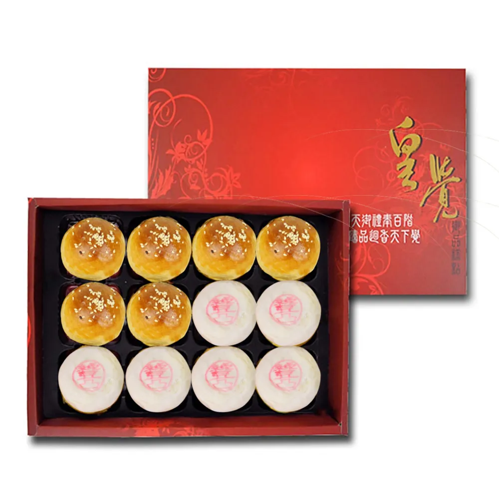 【皇覺】臻品系列-欣月蜜露12入禮盒5盒組(蛋黃酥+綠豆椪-葷)_年菜 年節禮盒