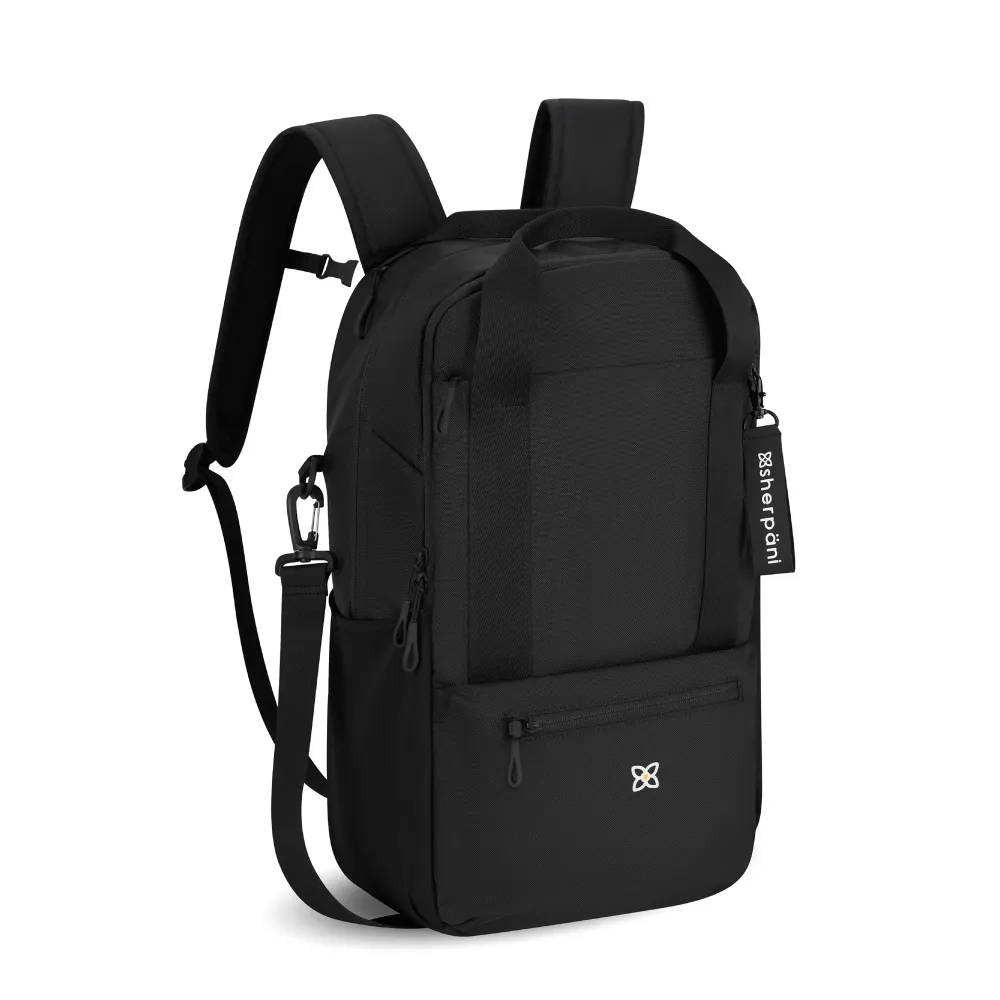 【Sherpani】雙11 RFID 防潑水多功能後背包 25II Camden 18L｜黑色/Raven(RFID 屏蔽 拉鍊固定鎖 