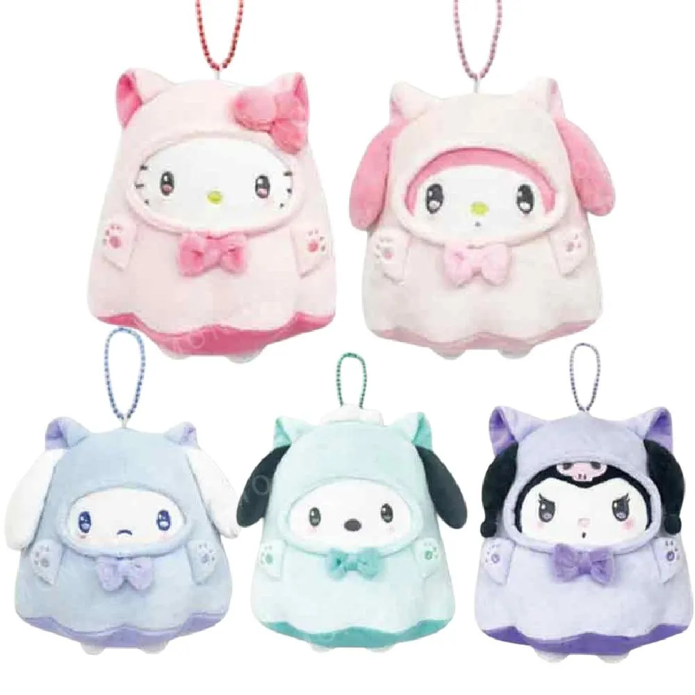 【小禮堂】雙11 Sanrio 三麗鷗 絨毛玩偶零錢包吊飾 貓咪幽靈款 Kitty 美樂蒂 大耳狗 帕恰狗(平輸