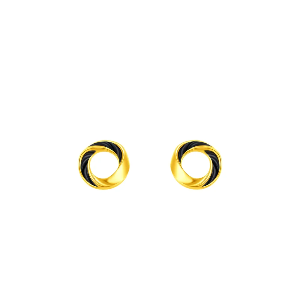 【周大福】ING系列 螺旋黃金耳環