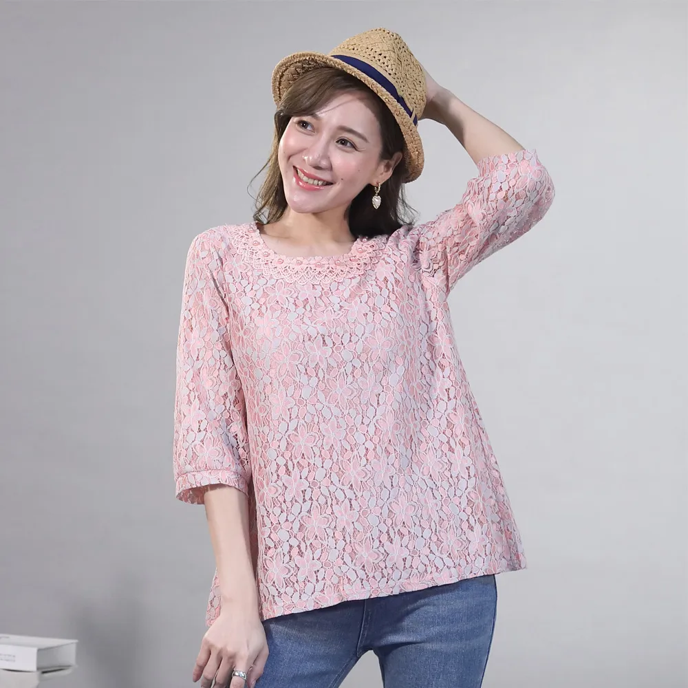 LiLiShow光影蕾絲雙工精紡名媛上衣3+1
