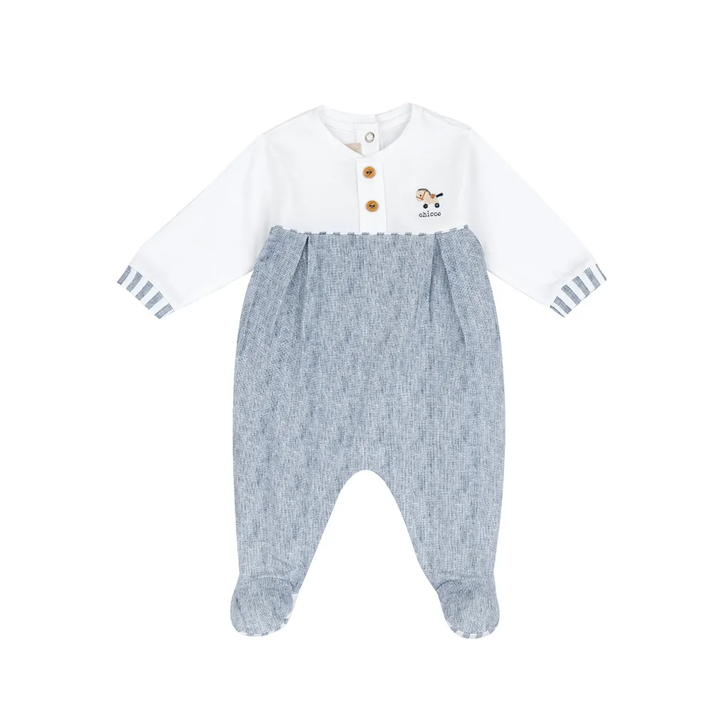 【Chicco】26SS童裝-玩具樂園-拼接配色後開長袖兔裝