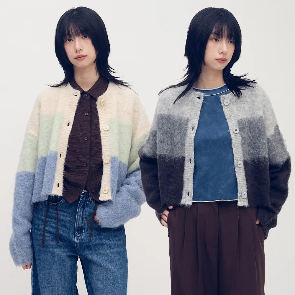 【plain-me】SAAKO 女外套 針織外套 女裝 短版外套 外套 漸層_SAA0323-252