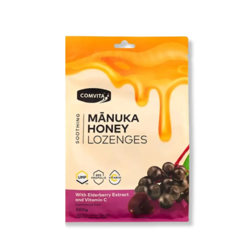 【Comvita 康維他】蜂膠麥蘆卡蜂蜜潤喉糖 500g/袋(接骨木口味)