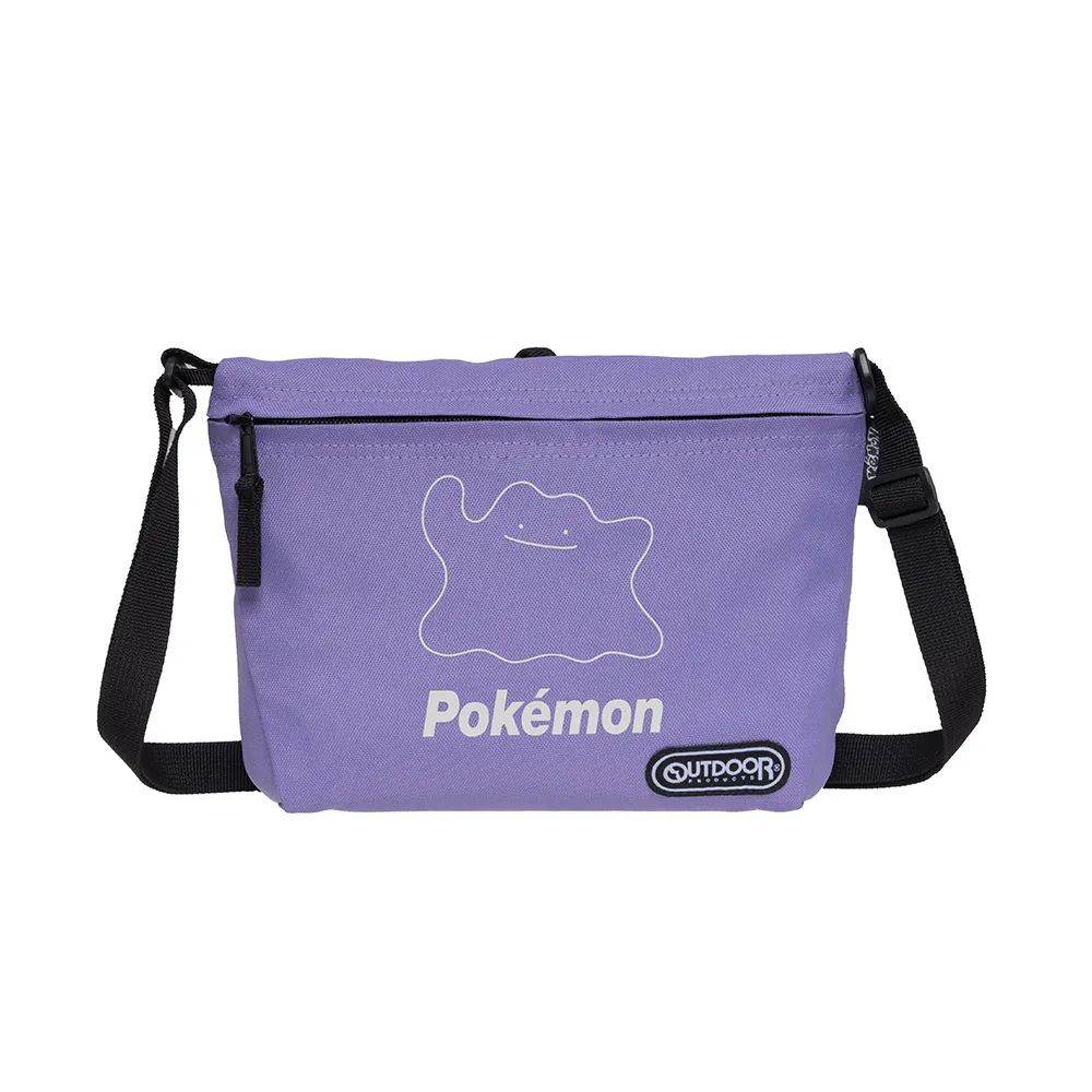 【OUTDOOR】雙11 寶可夢Pokemon-夜光百變怪橫式側背包-紫色 ODGO23Q06PL(內部貼心鑰匙鉤扣設計)