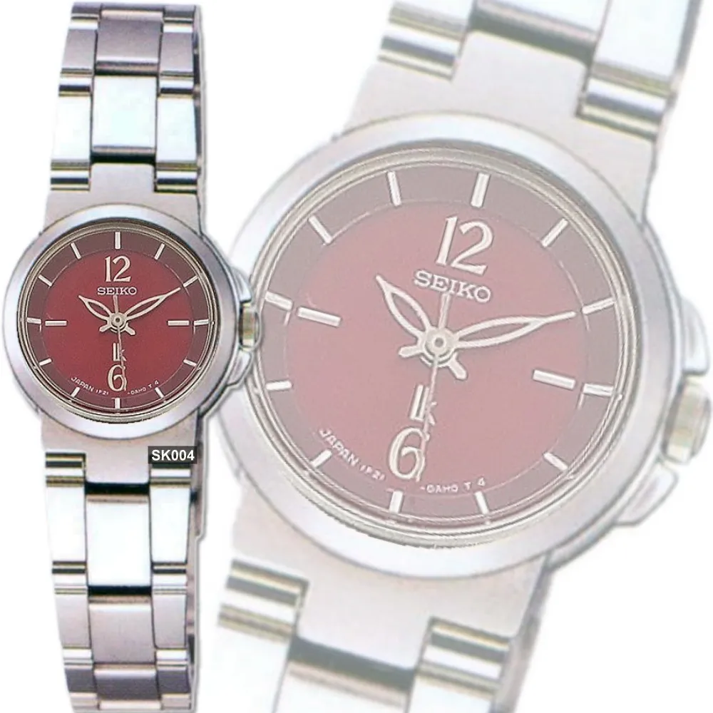 【SEIKO 精工】LUKIA系列 精緻小面徑酒紅面精鋼石英腕錶21㎜-加超值好禮 SK004(SSVX048J/1F21-0AC0R)