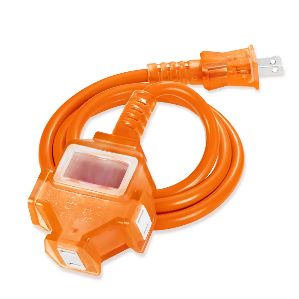 【PowerSync 群加】2P 1擴3插工業用動力延長線/橘色/5M(TU3C3050)