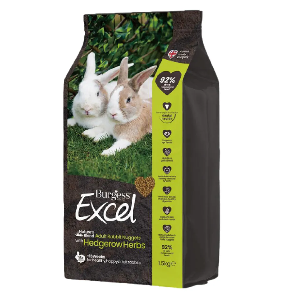 【Burgess 伯爵】成兔專用飼料 天然草本 1.5KG(兔飼料 成兔飼料)