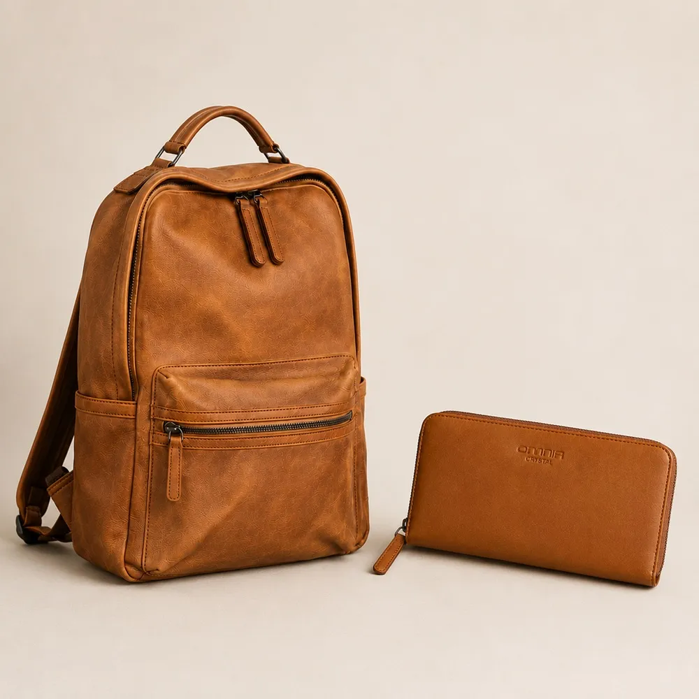 【WHOSE BAG】雙11 韓國真皮商務後背包 買一送一｜送頭層牛皮真皮長夾 15吋筆電大容量雙肩包 NO.